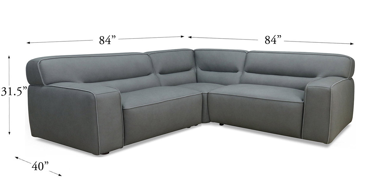 Dani Leather Sectional Collection, Slate